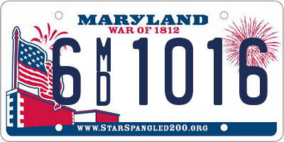 MD license plate 6MD1016