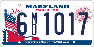 MD license plate 6MD1017