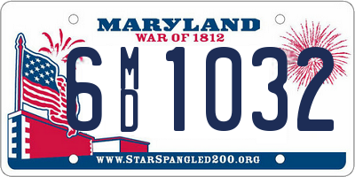 MD license plate 6MD1032