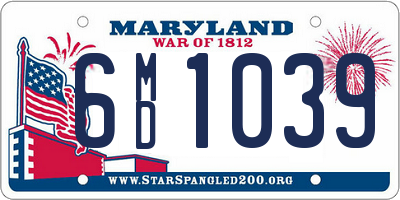 MD license plate 6MD1039