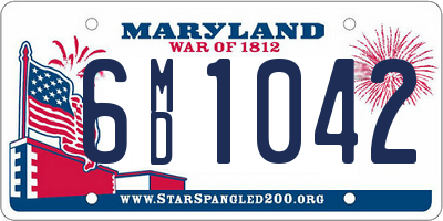 MD license plate 6MD1042