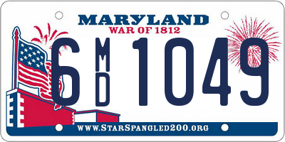 MD license plate 6MD1049