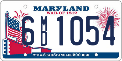 MD license plate 6MD1054