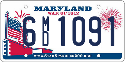 MD license plate 6MD1091