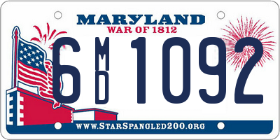 MD license plate 6MD1092