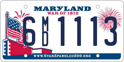 MD license plate 6MD1113