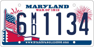 MD license plate 6MD1134