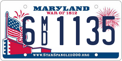 MD license plate 6MD1135