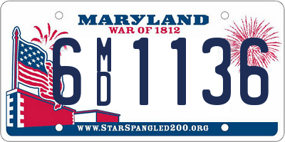 MD license plate 6MD1136