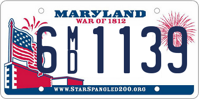 MD license plate 6MD1139