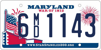 MD license plate 6MD1143