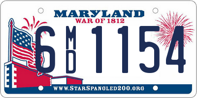 MD license plate 6MD1154