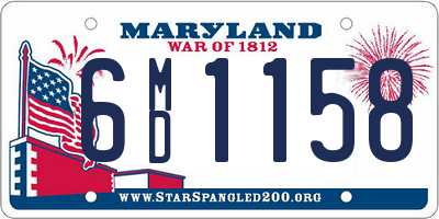 MD license plate 6MD1158