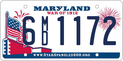 MD license plate 6MD1172