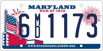 MD license plate 6MD1173