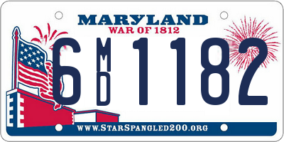 MD license plate 6MD1182