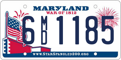 MD license plate 6MD1185