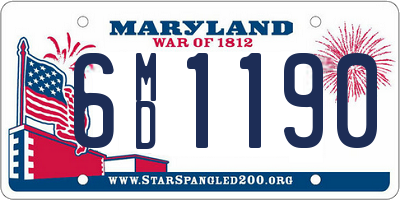 MD license plate 6MD1190