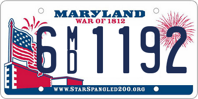 MD license plate 6MD1192