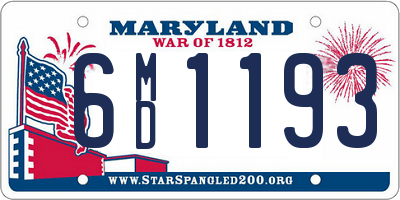 MD license plate 6MD1193