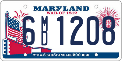 MD license plate 6MD1208