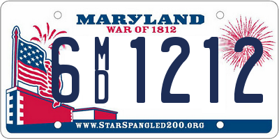 MD license plate 6MD1212