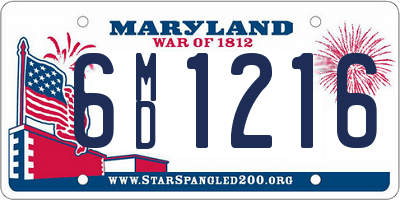 MD license plate 6MD1216