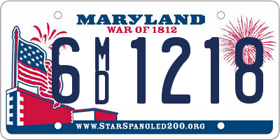 MD license plate 6MD1218