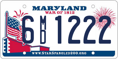 MD license plate 6MD1222