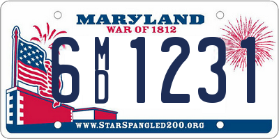 MD license plate 6MD1231