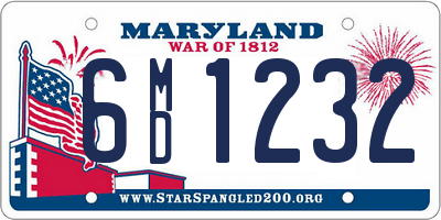 MD license plate 6MD1232