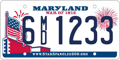 MD license plate 6MD1233