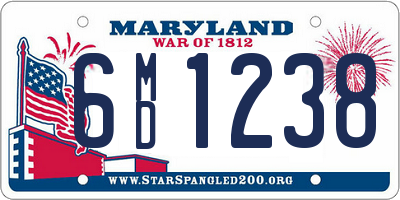 MD license plate 6MD1238