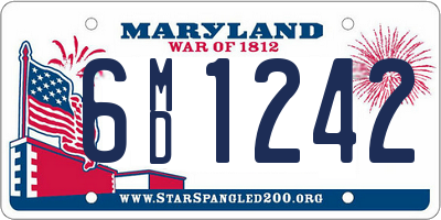 MD license plate 6MD1242