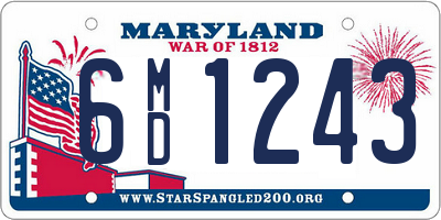 MD license plate 6MD1243