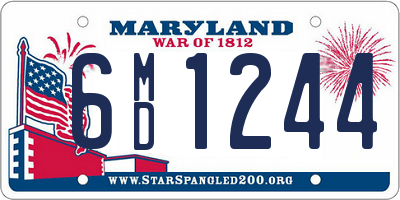 MD license plate 6MD1244