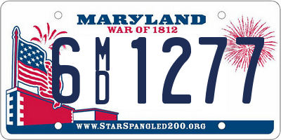 MD license plate 6MD1277