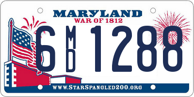 MD license plate 6MD1288