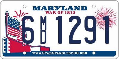 MD license plate 6MD1291