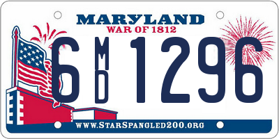 MD license plate 6MD1296