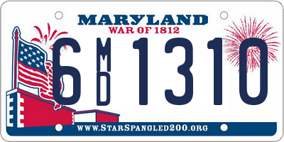 MD license plate 6MD1310