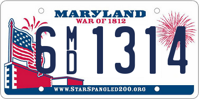 MD license plate 6MD1314