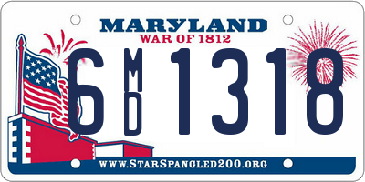 MD license plate 6MD1318