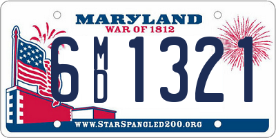 MD license plate 6MD1321