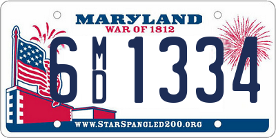 MD license plate 6MD1334