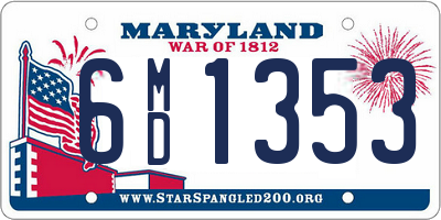 MD license plate 6MD1353