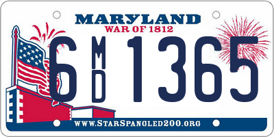 MD license plate 6MD1365