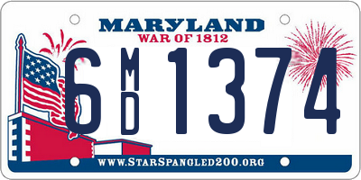 MD license plate 6MD1374