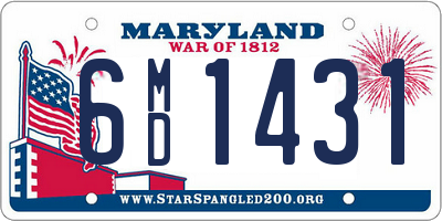 MD license plate 6MD1431