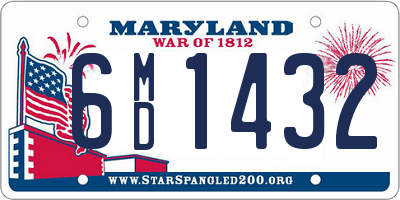 MD license plate 6MD1432